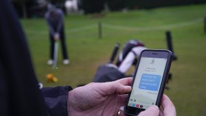 employee on golf course